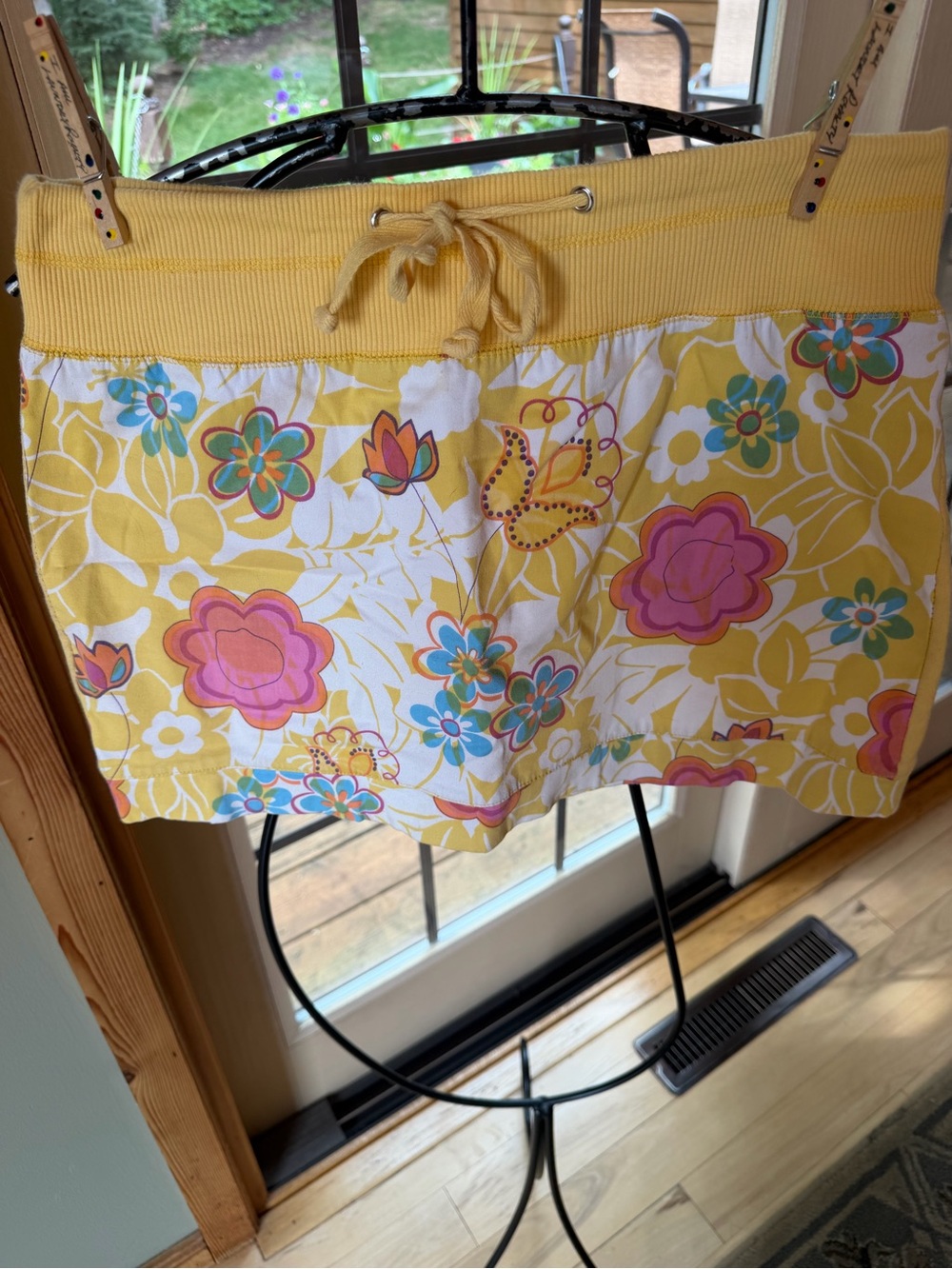 Nilla Shields Women’s Floral Drawstring Skirt Yellow